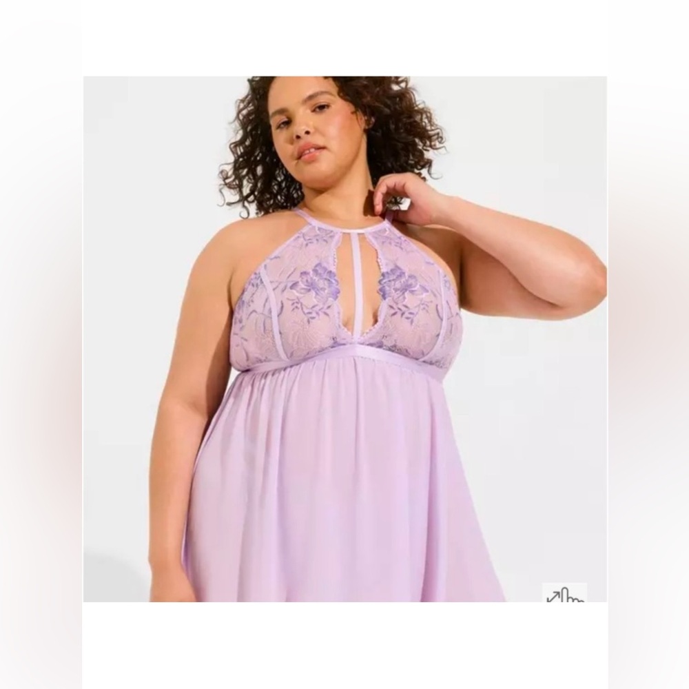 torrid Lavender Lace Halter Chemise